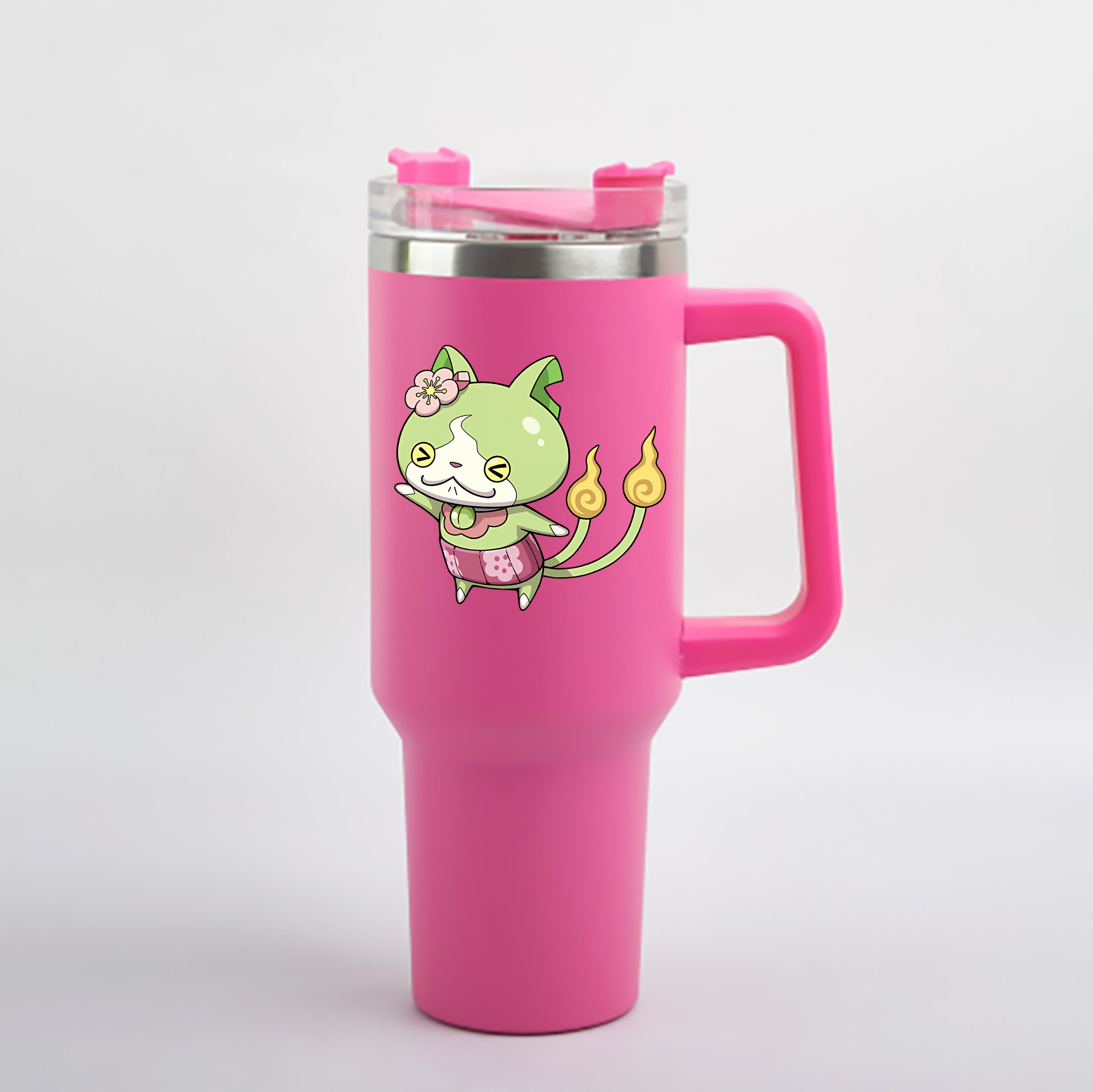 （画像用） 妖怪ウォッチ Yo-kai Watch 1200mL車用タンブラー - クリスタルステッカー（プラスチックストロー付き）